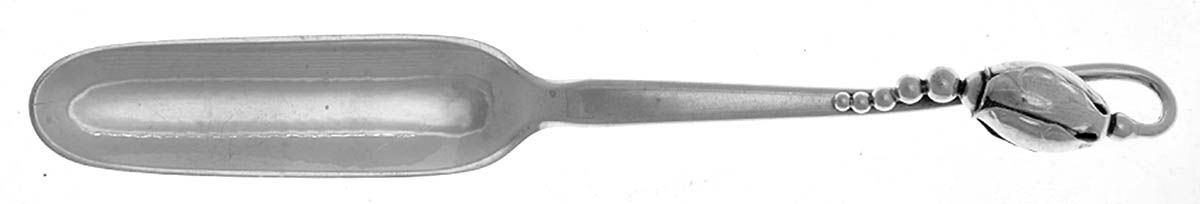 Blossom (Sterling, 1919) Solid Cheese Scoop by Georg Jensen (Denmark)-1