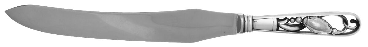 Blossom (Sterling, 1919) Large Stainless Blade Roast Carving Knife by Georg Jensen (Denmark)-1