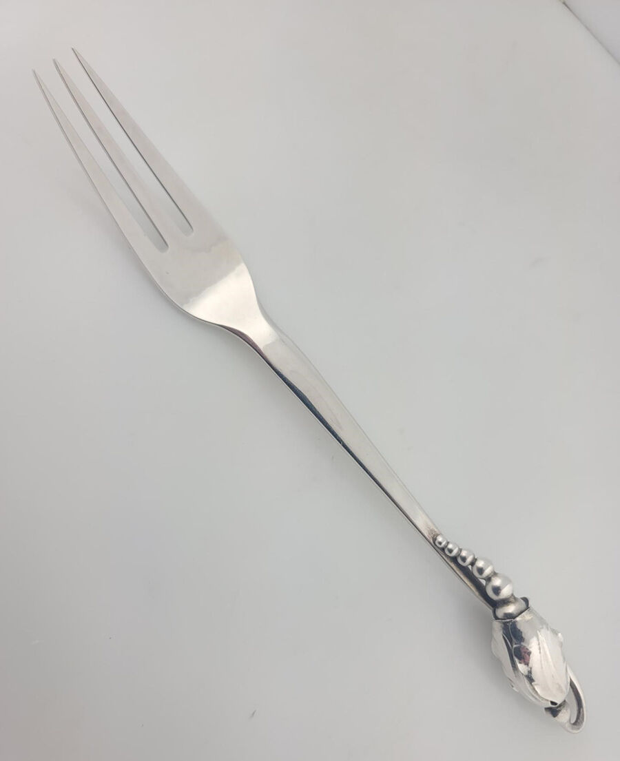 Blossom (Sterling, 1919) 3-Tine Dinner Fork by Georg Jensen (Denmark)-1