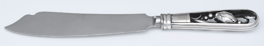 Blossom (Sterling, 1919) Cake Knife with Stainless Blade by Georg Jensen (Denmark)-1