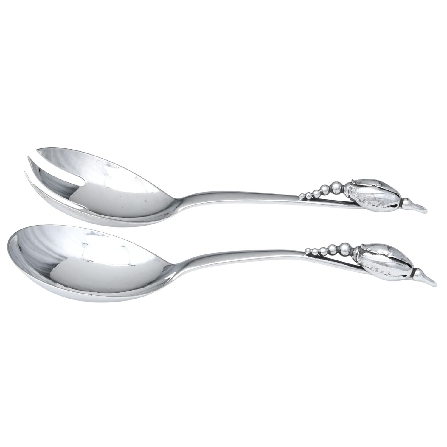 Blossom (Sterling, 1919) Small Solid Serving Set by Georg Jensen (Denmark)-1