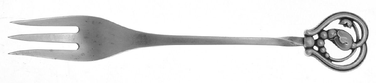 Blossom (Sterling, 1919) Individual Hors d'Oeuvres Fork by Georg Jensen (Denmark)-1
