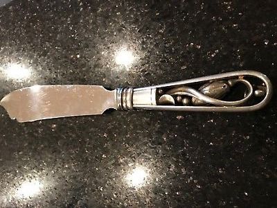 Blossom (Sterling, 1919) Cake Knife with Stainless Blade by Georg Jensen (Denmark)-1