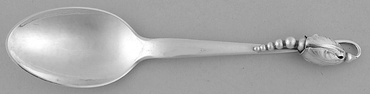 Blossom (Sterling, 1919) Dessert/Oval Soup Spoon by Georg Jensen (Denmark)-1