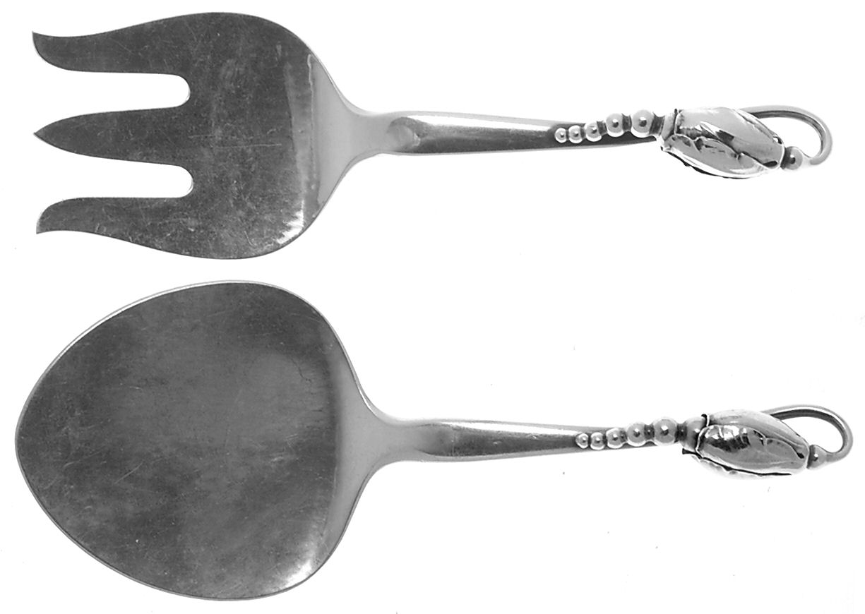 Blossom (Sterling, 1919) Small Pastry Set Includes the Pastry Fork & Server by Georg Jensen (Denmark)-1
