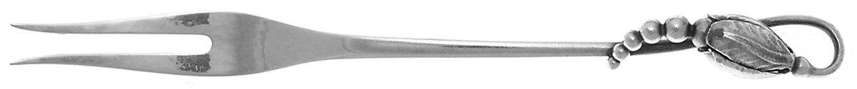 Blossom (Sterling, 1919) 2-Tine Cold Cut Serving Fork by Georg Jensen (Denmark)-1