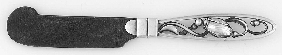 Blossom (Sterling, 1919) Cheese Spreader Horn Blade by Georg Jensen (Denmark)-1