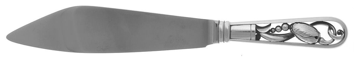Blossom (Sterling, 1919) Cake Knife with Stainless Blade by Georg Jensen (Denmark)-1