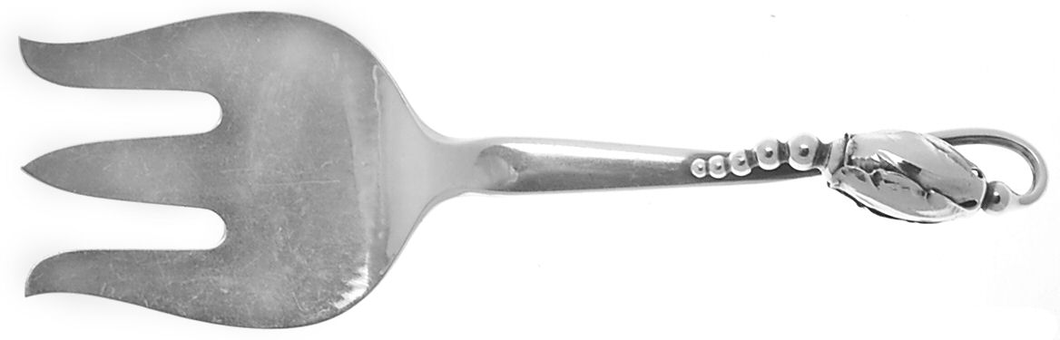 Blossom (Sterling, 1919) Small Solid Pastry Fork by Georg Jensen (Denmark)-1