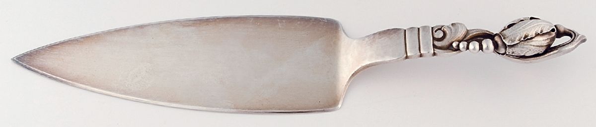Blossom (Sterling, 1919) Tart Server W/Sterling Blade by Georg Jensen (Denmark)-1