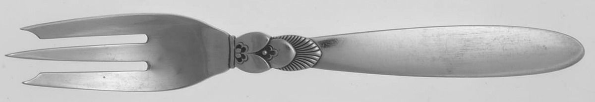 Cactus (Sterling, 1930) Individual Solid Fruit Fork by Georg Jensen (Denmark)-1