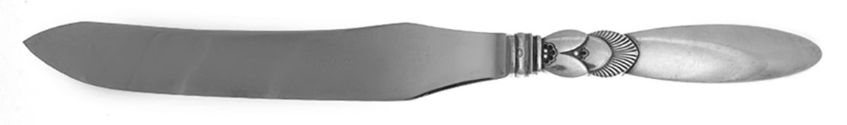 Cactus (Sterling, 1930) Large Stainless Blade Roast Carving Knife by Georg Jensen (Denmark)-1