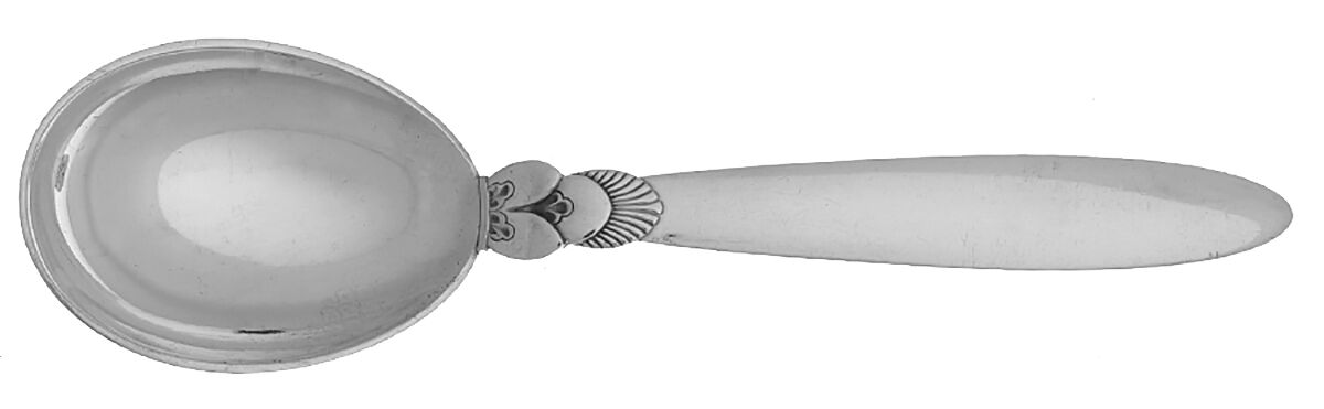 Cactus (Sterling, 1930) Solid Compote Serving Spoon by Georg Jensen (Denmark)-1