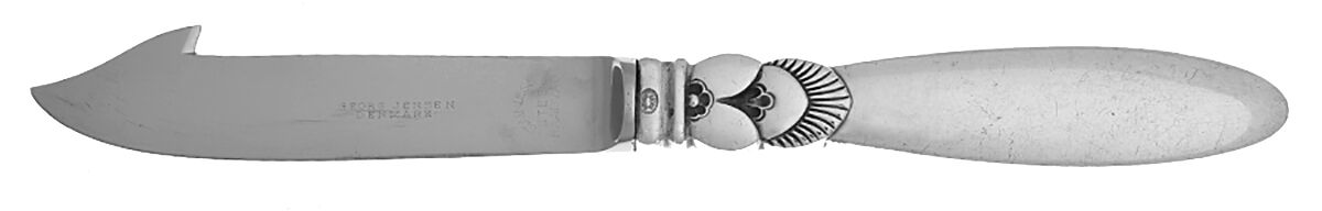 Cactus (Sterling, 1930) Knife-Cheese/Stainless Blade by Georg Jensen (Denmark)-1