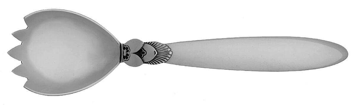 Cactus (Sterling, 1930) Ice Cream Fork by Georg Jensen (Denmark)-1