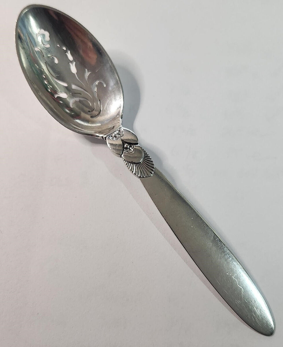 Cactus (Sterling, 1930) Relish Spoon by Georg Jensen (Denmark)-1