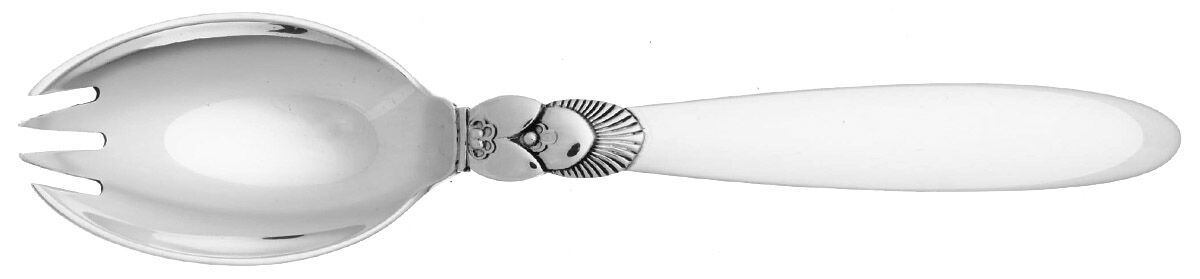 Cactus (Sterling, 1930) Child's Spoon/Fork Combination by Georg Jensen (Denmark)-1