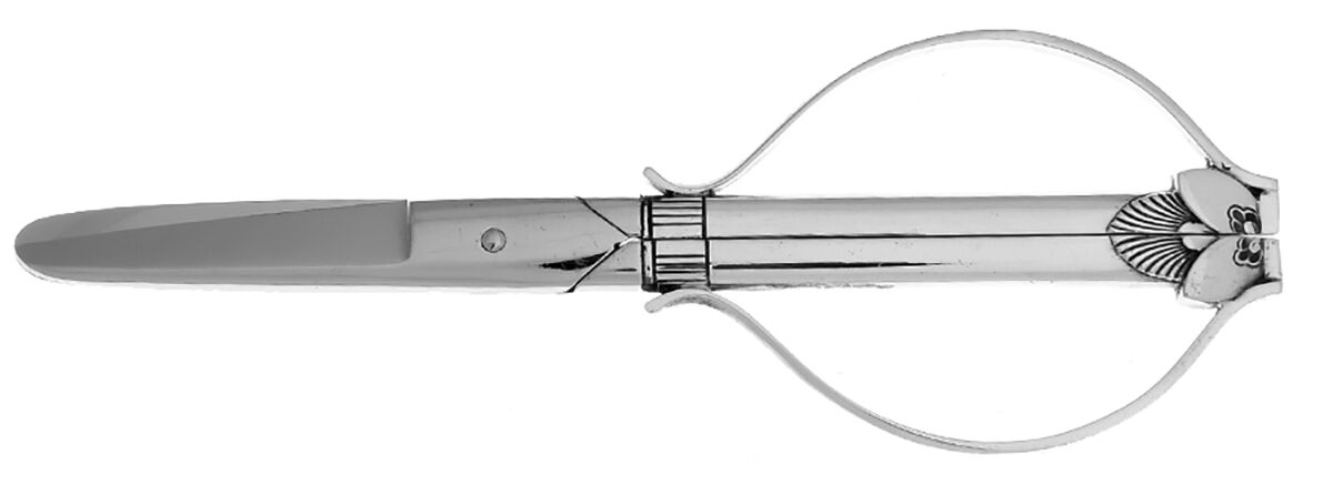 Cactus (Sterling, 1930) Grape Shears with Hollow Handle by Georg Jensen (Denmark)-1