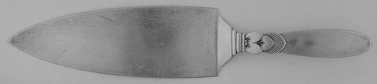 Cactus (Sterling, 1930) Tart Server W/Sterling Blade by Georg Jensen (Denmark)-1