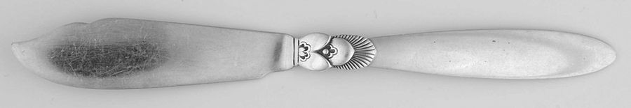 Cactus (Sterling, 1930) Small Individual Solid Fish Knife by Georg Jensen (Denmark)-1