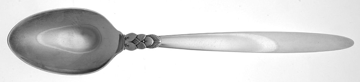 Cactus (Sterling, 1930) Solid Chop Serving Spoon by Georg Jensen (Denmark)-1