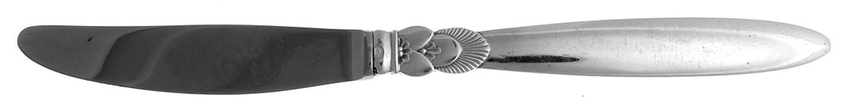 Cactus (Sterling, 1930) Modern Long Handle Dinner Knife by Georg Jensen (Denmark)-1