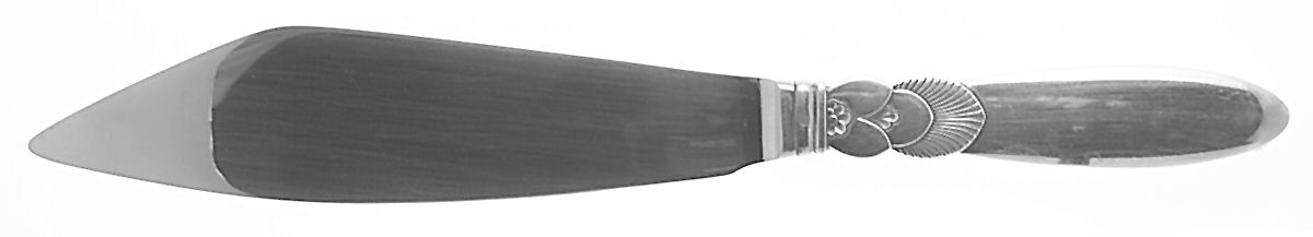 Cactus (Sterling, 1930) Cake Knife with Stainless Blade by Georg Jensen (Denmark)-1
