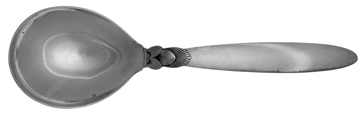 Cactus (Sterling, 1930) Large Solid Serving Spoon by Georg Jensen (Denmark)-1