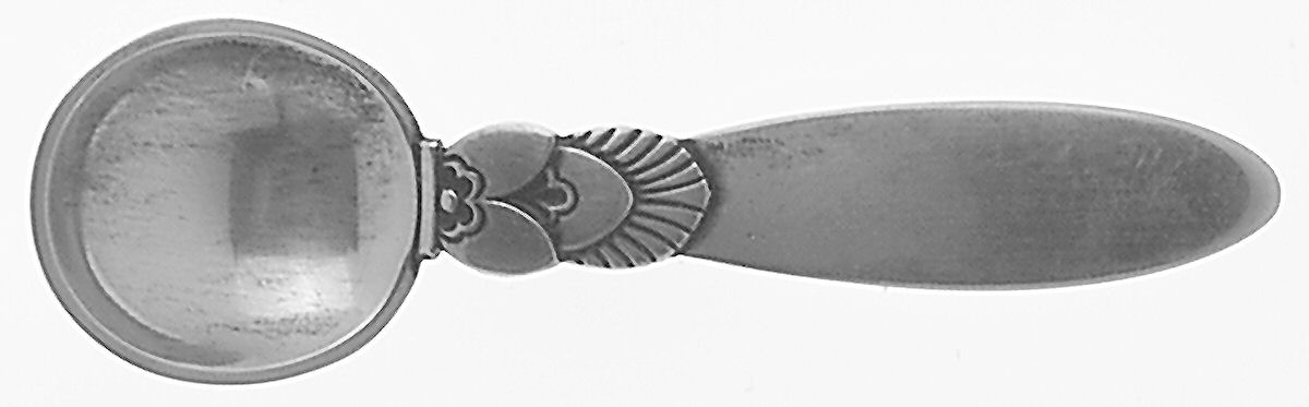 Cactus (Sterling, 1930) Master Salt Spoon by Georg Jensen (Denmark)-1