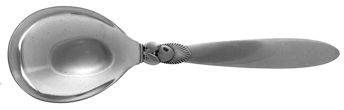 Cactus (Sterling, 1930) Medium Solid Serving Spoon by Georg Jensen (Denmark)-1