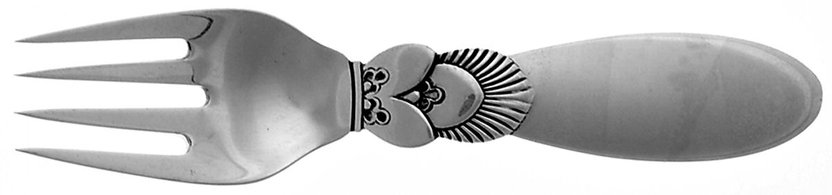 Cactus (Sterling, 1930) Baby Fork by Georg Jensen (Denmark)-1