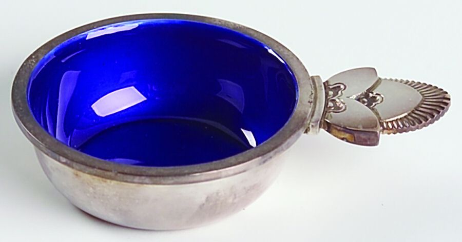 Cactus (Sterling, 1930) Salt Cellar-No Enamel Individual by Georg Jensen (Denmark)-1