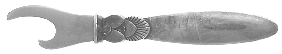 Cactus (Sterling, 1930) Bottle/Can Opener with Stainless Bowl by Georg Jensen (Denmark)-1