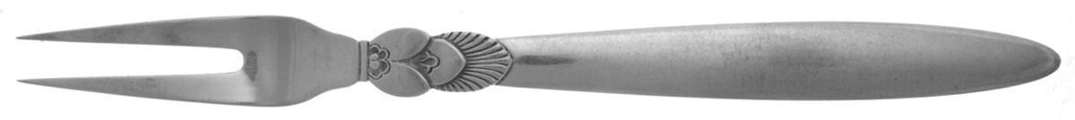 Cactus (Sterling, 1930) Short Handle Pickle/Olive Fork by Georg Jensen (Denmark)-1