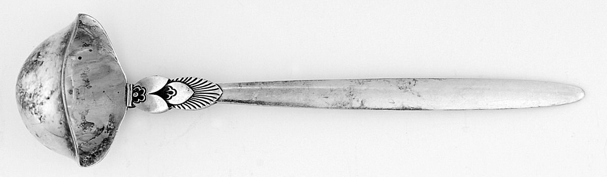 Cactus (Sterling, 1930) Ladle-Cream/Solid Piece-Small by Georg Jensen (Denmark)-1
