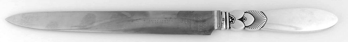 Cactus (Sterling, 1930) Knife-Carving/Sm-Stn Bld/Steak by Georg Jensen (Denmark)-1