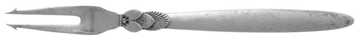 Cactus (Sterling, 1930) Fork-Pickle/Olive-Short Handle by Georg Jensen (Denmark)-1