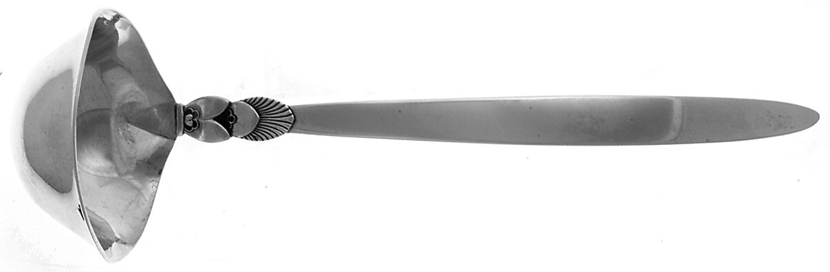 Cactus (Sterling, 1930) Large Cream Ladle, Solid Piece by Georg Jensen (Denmark)-1
