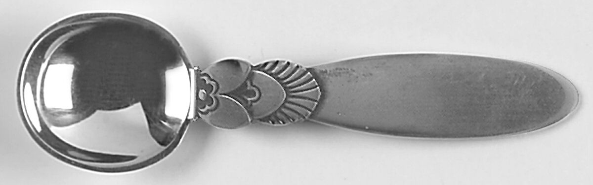 Cactus (Sterling, 1930) Individual Salt Spoon by Georg Jensen (Denmark)-1