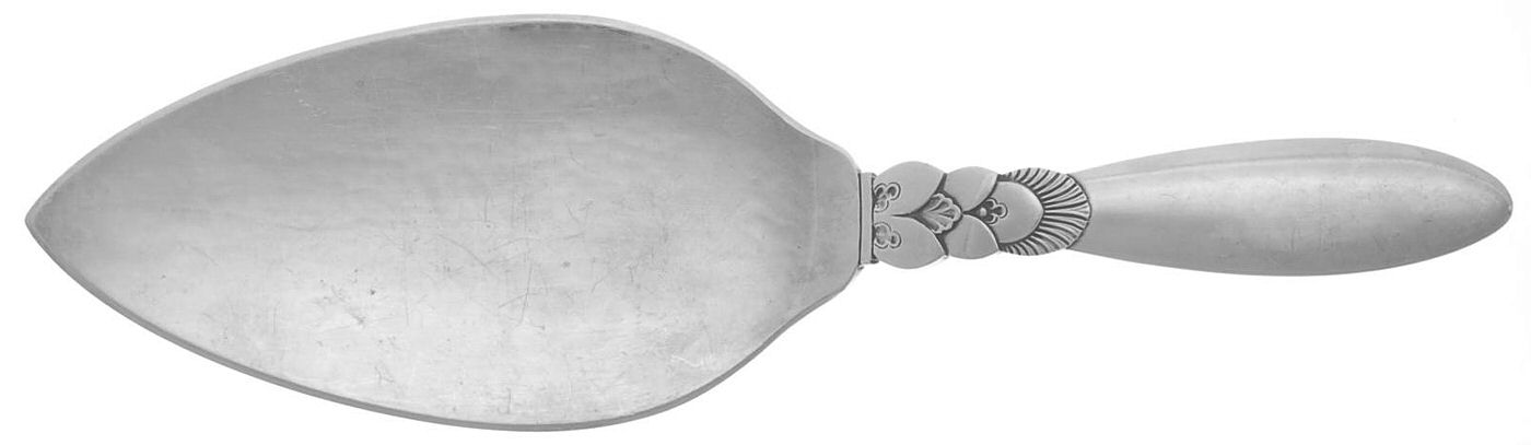 Cactus (Sterling, 1930) Large Cake Server Solid Piece by Georg Jensen (Denmark)-1