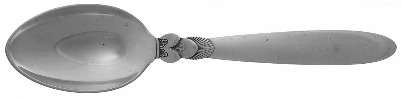 Cactus (Sterling, 1930) Dessert/Oval Soup Spoon by Georg Jensen (Denmark)-1