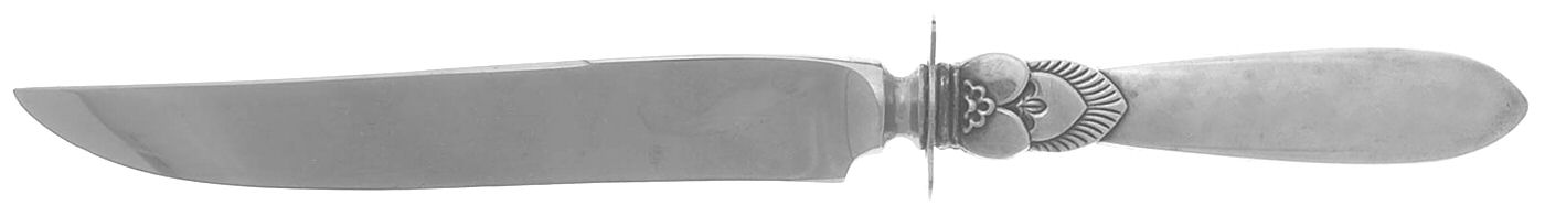Cactus (Sterling, 1930) Small Steak Carving Knife with Stainless Blade by Georg Jensen (Denmark)-1