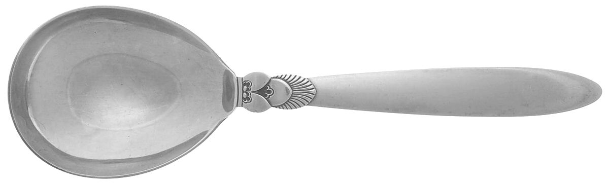 Cactus (Sterling, 1930) Small Solid Serving Spoon by Georg Jensen (Denmark)-1