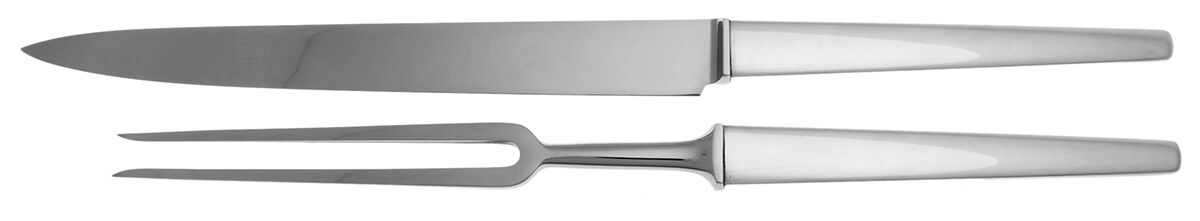 Caravelle (Sterling, 1957) Large 2-Piece Roast Carving Set w/Stainless Blade by Georg Jensen (Denmark)-1