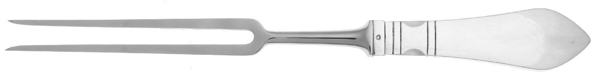 Continental (Sterling, 1908) Large Stainless-Prong Roast Carving Fork by Georg Jensen (Denmark)-1