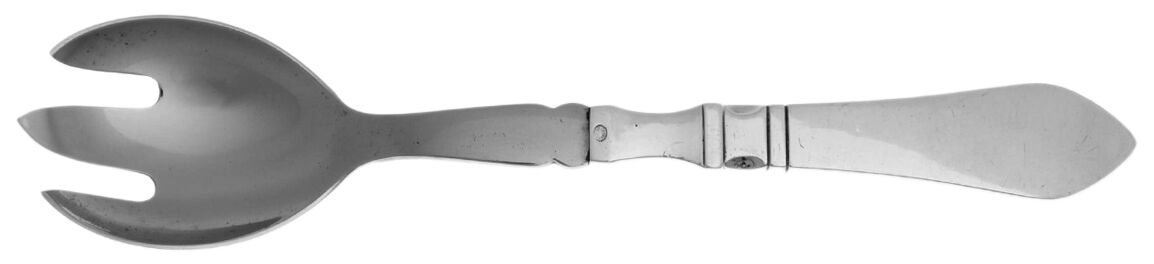 Continental (Sterling, 1908) Salad Serving Fork Stainless Prongs Medium by Georg Jensen (Denmark)-1