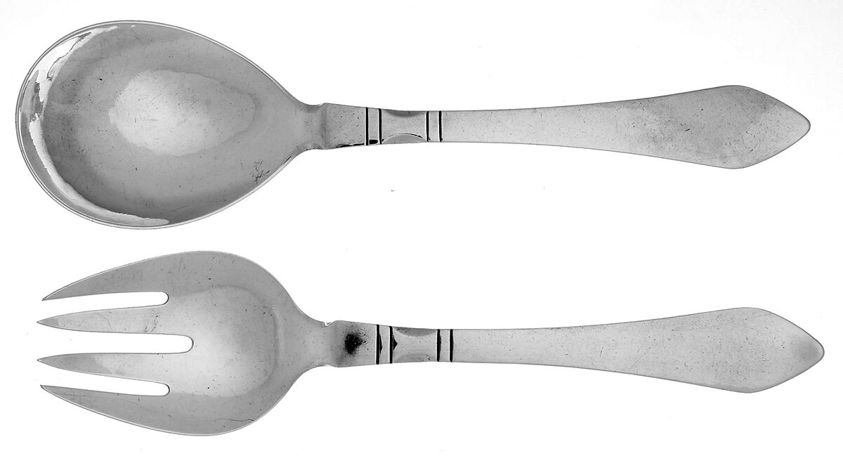 Continental (Sterling, 1908) Solid 2-Piece Vegetable Serving Set by Georg Jensen (Denmark)-1