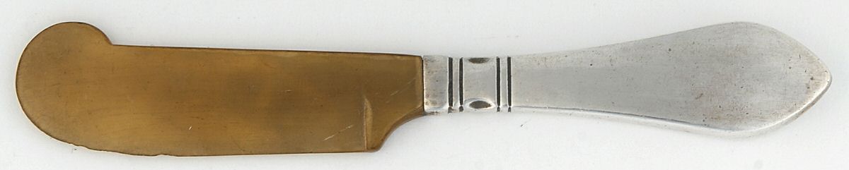 Continental (Sterling, 1908) Cheese Spreader Horn Blade by Georg Jensen (Denmark)-1