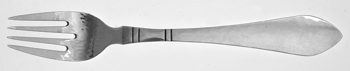 Continental (Sterling, 1908) Individual Solid Fish Fork by Georg Jensen (Denmark)-1