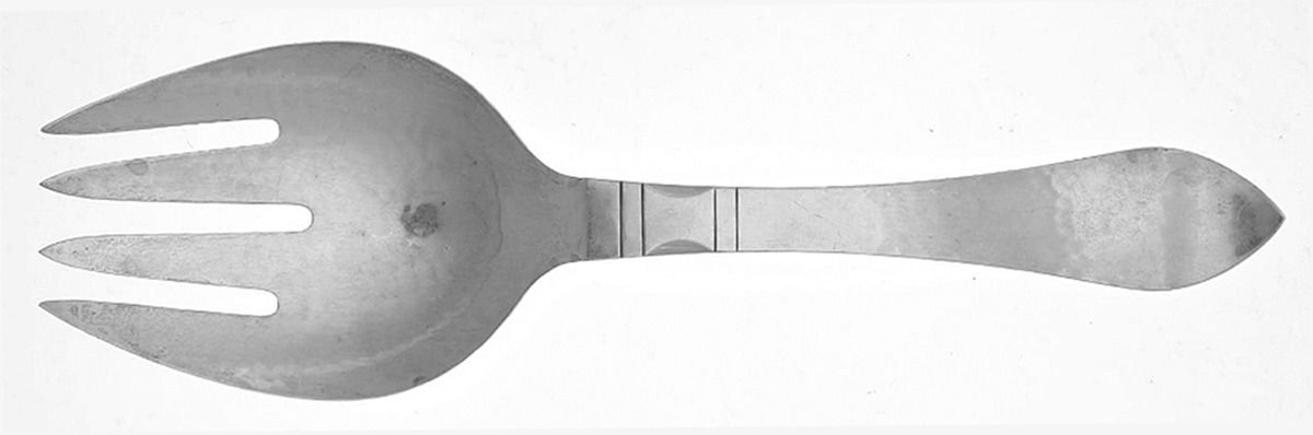 Continental (Sterling, 1908) Vegetable Serving Fork (Solid) by Georg Jensen (Denmark)-1